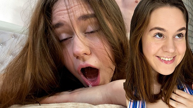 В конце ей полный рот спермы на кончают